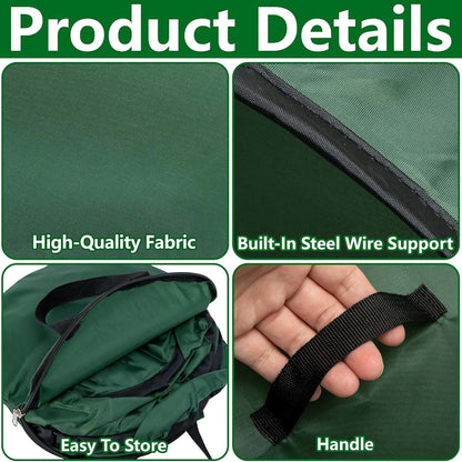 150 Gallon Foldable Pop Up Leaf Collector, Leaves Pickup and Loader Bag, Lawn Portable Leaf Bags for Cleaning Up Garden Weeds Branches Waste Trash