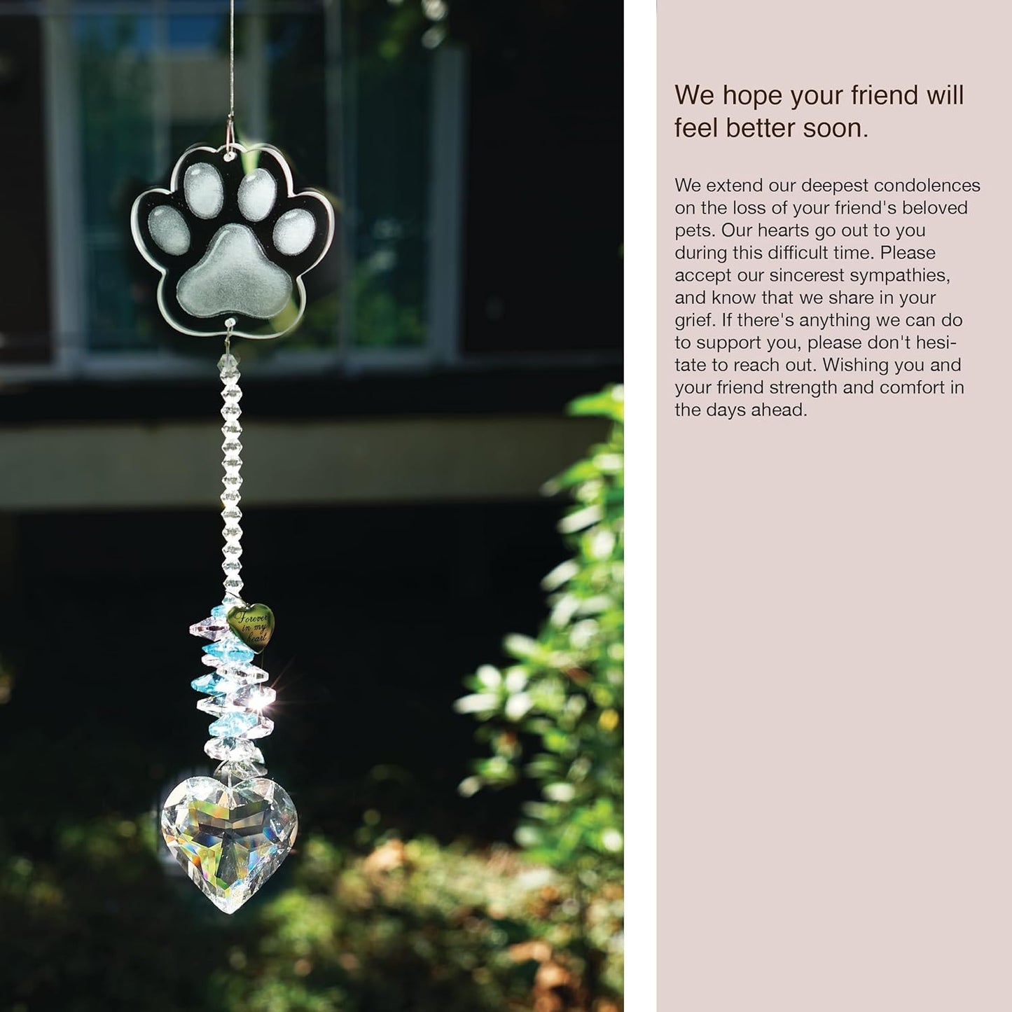 Pet Memorial Suncatcher, Dog Memorial Gifts, Pet Loss, Pet Sympathy, Thoughtful Dogs and Cats Remembrance, Bereavement Gifts