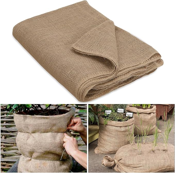 Svepndic 40in x 9ft Multipurpose Natural Burlap Fabrics Tree Wraps Rolls Tree Trunk Protectors,Gardening Burlap Rolls for Decorations, Weddings,Landscaping,Home