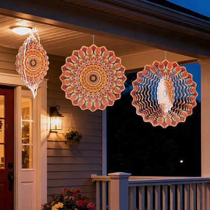 Stainless Steel Wind Spinner Sunflower, 12-Inch 3D Kinetic Metal Hanging Wind Spinners Outdoor, Flowers Yard Art Garden Porch Indoor Outdoor Decor