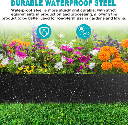 8 Inch Metal Landscape Edging, 6 Pack Heavy Duty Galvanized Steel Garden Edging,Steel Landscape Edging with 7 Clips for Lawn, Pathway, Yard
