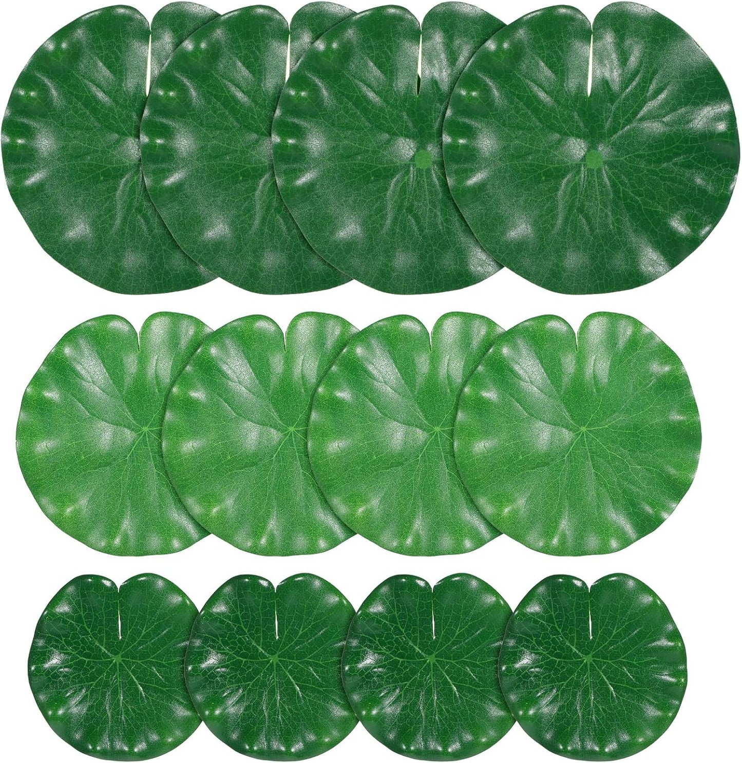 12Pcs Lily Pads for Ponds, Artificial Floating Foam Lotus Leaves Realistic Water Lily Pads Foliage Pond Decor for Pool Koi Fish Patio Aquarium Outdoor Ponds