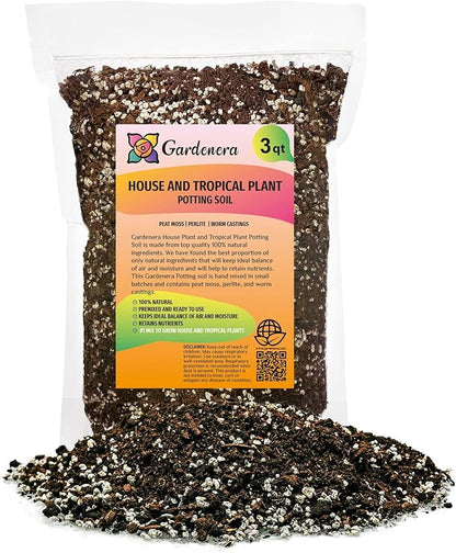 House Plant and Tropical Plant Potting Soil - Re-Potting Soil for All Types of Indoor House Plants - 3 Quart Bag