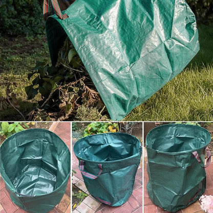 2-Pack 72 Gallons Leaf Bags, Reusable Yard Waste Bags, Heavy Duty Upright Lawn Bags with 4 Handles for Garden Leaves and Waste Collection, Lightweight Portable Yard Trash Bag