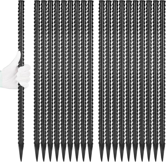 24 Inches Straight Rebar Stakes(20-Pack), 1/2" Diameter Steel Metal Stakes for Garden with Chisel