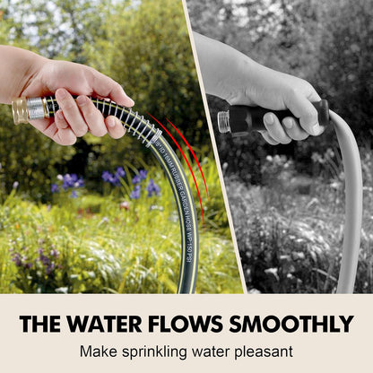 Rubber Garden Water Hose 50ft, 5/8" Leak Proof Garden Hose with Brass Connector, Flexible Hose Pipe for Lawn, Watering Cleaning & Washing