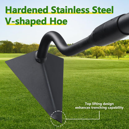 Garden Hoe, 59 Inch Triangle Warren Hoes for Cutting Trenches, Digging, Loosen The Soil, Weeding, Heavy Duty Hoe Garden Tool with Adjustable Long Handle