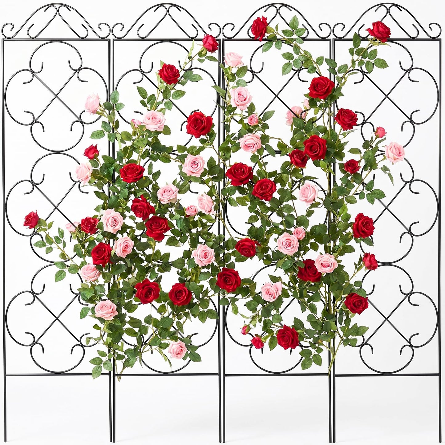 Thealyn 4 Pack 48" x 12.5" Metal Trellis for Potted Plants and Planters