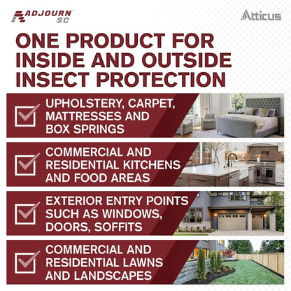 Atticus Adjourn SC Insecticide Concentrate (16 Ounce) - Deltamethrin 4.75% - Indoor and Outdoor Insect Control - Spiders, Ants, Bedbugs, Fleas, Ticks, Wasps, Lice, and More
