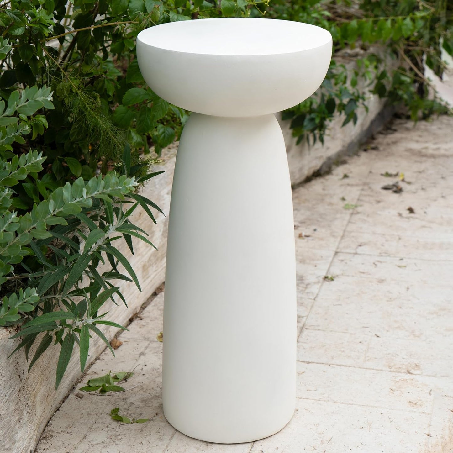 Decorative Roman Column Pedestal Column Plant Stand, Vintage European Style Classical Garden Pillar, Indoor Outdoor Decor, Pedestal Columns Plants Standing for Entryway Garden Yard Home (White/28''H)