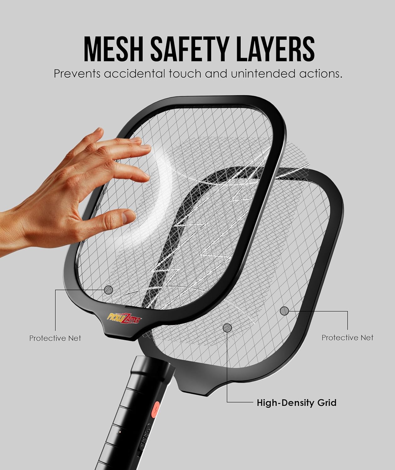 Electric Fly Swatter Racket, Mosquito Zapper Racket, Fly Zapper for Indoor and Outdoor, Flying Bug Zapper Racket, Gnat Zapper, Portable Bug Zapper Indoor Racket (Battery Powered)