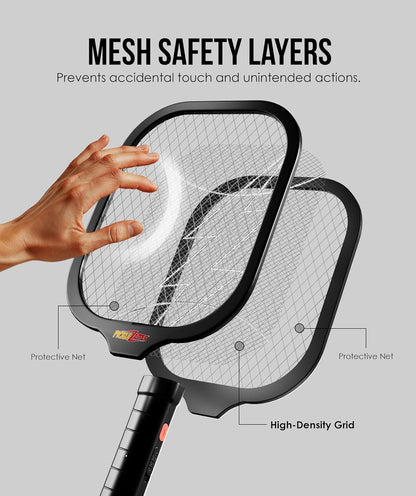 Electric Fly Swatter Racket, Mosquito Zapper Racket, Fly Zapper for Indoor and Outdoor, Flying Bug Zapper Racket, Gnat Zapper, Portable Bug Zapper Indoor Racket (Battery Powered)
