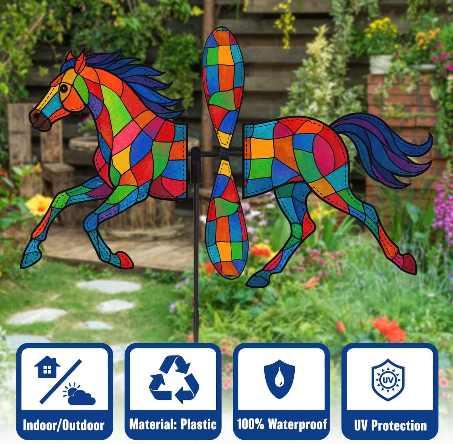 Horse Petite Spinner Outdoor, Horse Wind Spinner for Yard and Garden