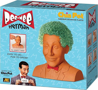 Chia Pet Pee-Wee Herman with Seed Pack, Decorative Pottery Planter, Easy to Do and Fun to Grow, Novelty Gift, Perfect for Any Occasion