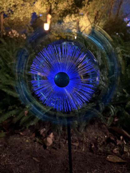 46" Peacock Feather Solar Wind Spinners for Yard and Garden, Sapphire Kinetic Windmill Wind Spinner Outdoor Decor, Wind Sculpture Yard Art for Patio, Lawn & Garden