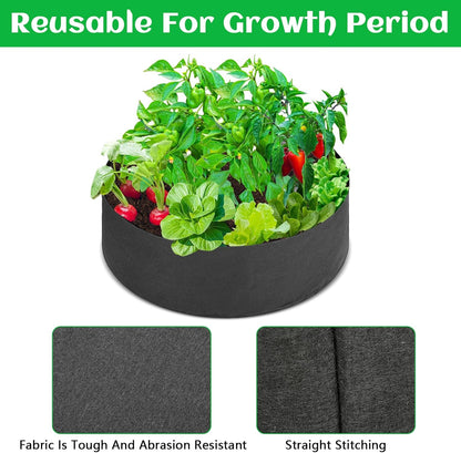 2 Pack Large 50 Gallon Plant Grow Bags, Round Black Fabric Raised Garden Beds, Durable Garden Planter Cloth Pots Container to Grow Vegetables for Outdoor Plants