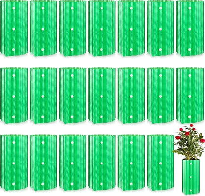 Queekay 20 Pcs Rose Cones for Winter Protection, 16.5 x 9 Inch Winter Rose Collars Bush Cover for Keep Warm, Protecting Plants from Wind Blows Freeze Animals Eating Indoor Outdoor Gardens (Green)
