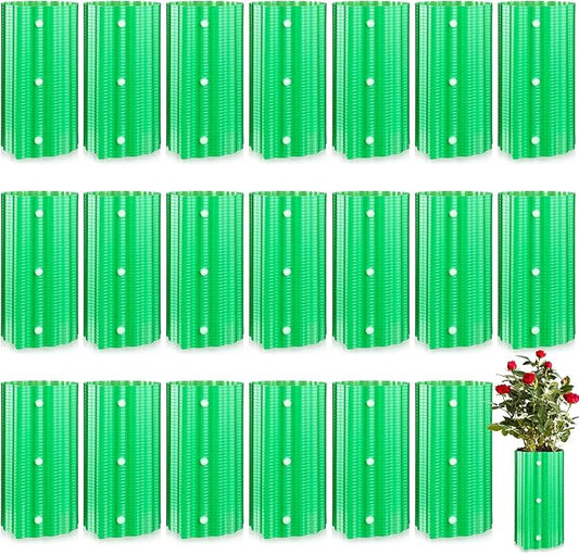 Queekay 20 Pcs Rose Cones for Winter Protection, 16.5 x 9 Inch Winter Rose Collars Bush Cover for Keep Warm, Protecting Plants from Wind Blows Freeze Animals Eating Indoor Outdoor Gardens (Green)