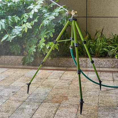 2 Pack Tripod Sprinklers for Yard,Nalupatio Impact Sprinkler on Tripod Base,Heavy Duty Brass Sprinklers,270 Degree Large Area Irrigation,3/4 Inch Connector Sprinkler with Legs Flip Locks for Lawn/Yard