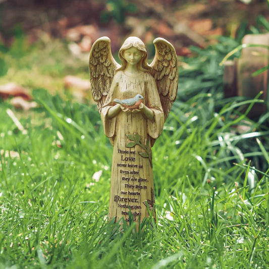 DUSVALLY Angel Statue, Memory Guardian Garden Decor, 10" H Waterproof Outdoor Angel Figurine