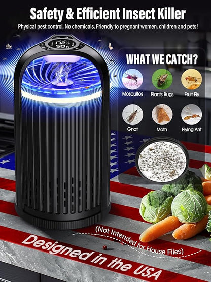 Fruit Fly Traps for Indoors, Smart Fly Trap Indoor Bug Zapper Gnat Traps for House Indoor Plant, Pest Control with 10PCS Refills