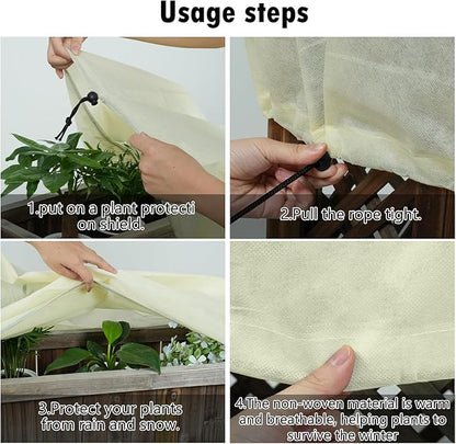 Rectangular Plant Protection Blanket, Winter Outdoor Garden Frost Protection, 2 Pieces, 78.7 x 39.3 x 17.7 Inches