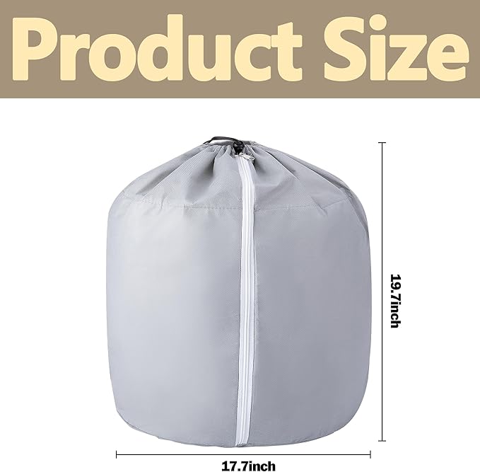 Tlswshsy 2PCS Plant Winter Protection Pot - 19.7" x 17.7" Flower Pot Protection Bag - Anti-Frost Winter Pot Plant Cover with Drawstring and Zipper for Winter Outdoor Fruit Trees Potted Plants Shrub