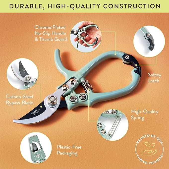 Modern Sprout Gardening Pruners, Lightweight, Durable, Green, One Size (Sage-New Packaging)