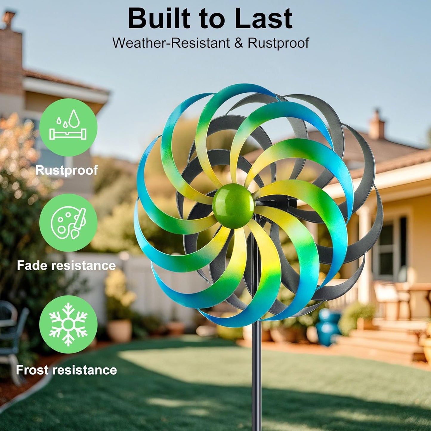Wind Spinners Outdoor Yard Decorations, 16 Inches Wind Sculpture Metal Garden Art, Windmills for Yard Gardening Gifts for Women Mom Backyard, Patio, Garden Decor