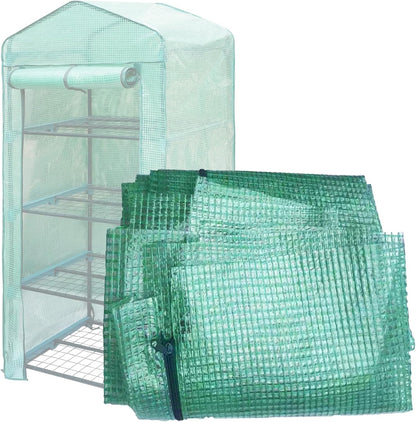 Greenhouse Replacement Cover with Roll-Up Zipper Door PE Plant Gardening Greenhouse Cover for Gardening Plant Frost Protection Wind Rain Proof Greenhouse Cover (Fit for 27×19×63 Inches (Green))