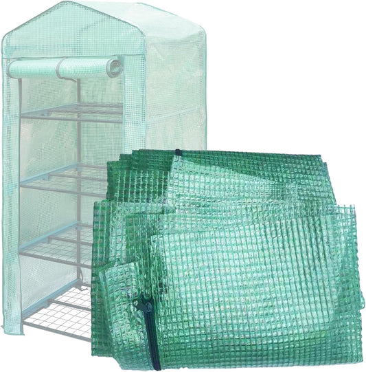 Greenhouse Replacement Cover with Roll-Up Zipper Door PE Plant Gardening Greenhouse Cover for Gardening Plant Frost Protection Wind Rain Proof Greenhouse Cover (Fit for 27×19×63 Inches (Green))