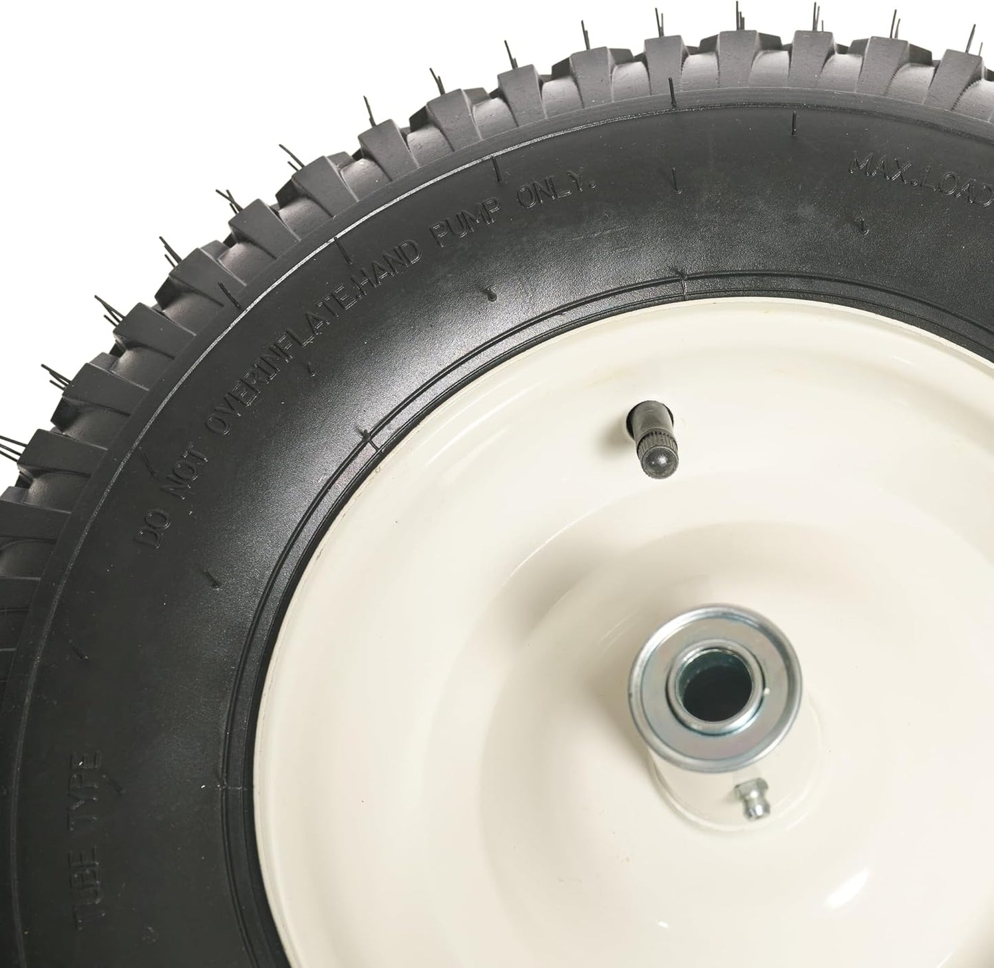 SCENIC ROAD Wheelbarrow Replacement Tire, 16" Wheel with Bearing and Grease Fitting, 4-Ply Knobby Tire