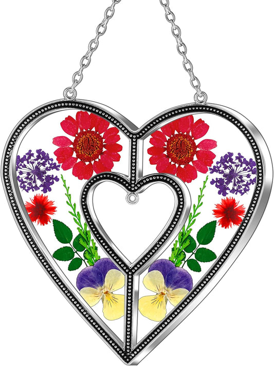 KY&BOSAM Heart Suncatchers DIY Stained Glass Hangings for Windows Wind Chimes Home Gardner Decor