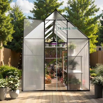 Greenhouses for Outdoor 6x10 FT, Heavy Duty Polycarbonate Greenhouse, Walk-in Garden Greenhouses, Large Green House for Outside, Backyard Green House