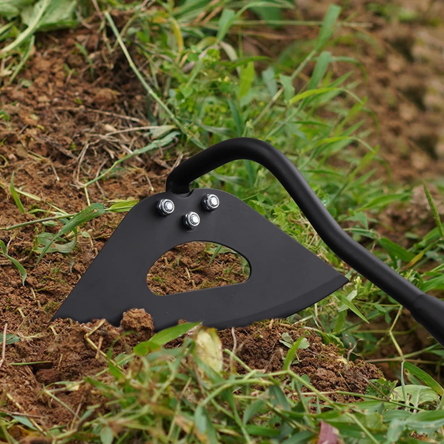 Hoe Garden Tool, Hollow Hoe with 85 Inch Long Handle, Adjustable Manual Weeder Heavy Duty Garden Hoe for Weeding, Digging, Hoeing, Cutting and Loosing Soil
