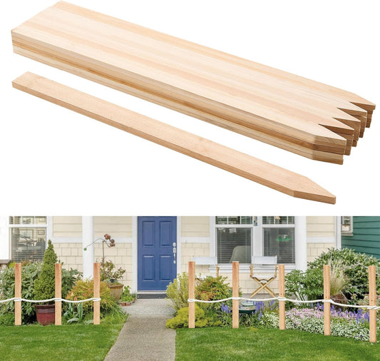 VEVOR Wooden Garden Stakes, 25 Pcs 36 x 0.5 x1.5 in Survey Grading Stakes, Garden Ground Stake with Sharp Point, Fir Wood Plant Support Stake, Sign Posts for Silt Fence Backyard Boundaries Baselines