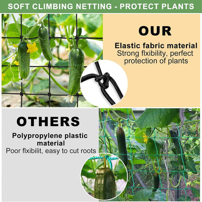 2 Pack 4x4 Trellis Netting for 4x4/8x4 Grow Tent, Heavy Duty Elastic Scrog Net with Hooks for Indoor Plant Growing Tents, Flexible Trellis Net Support for Hydroponics,Outdoor Climbing Plant