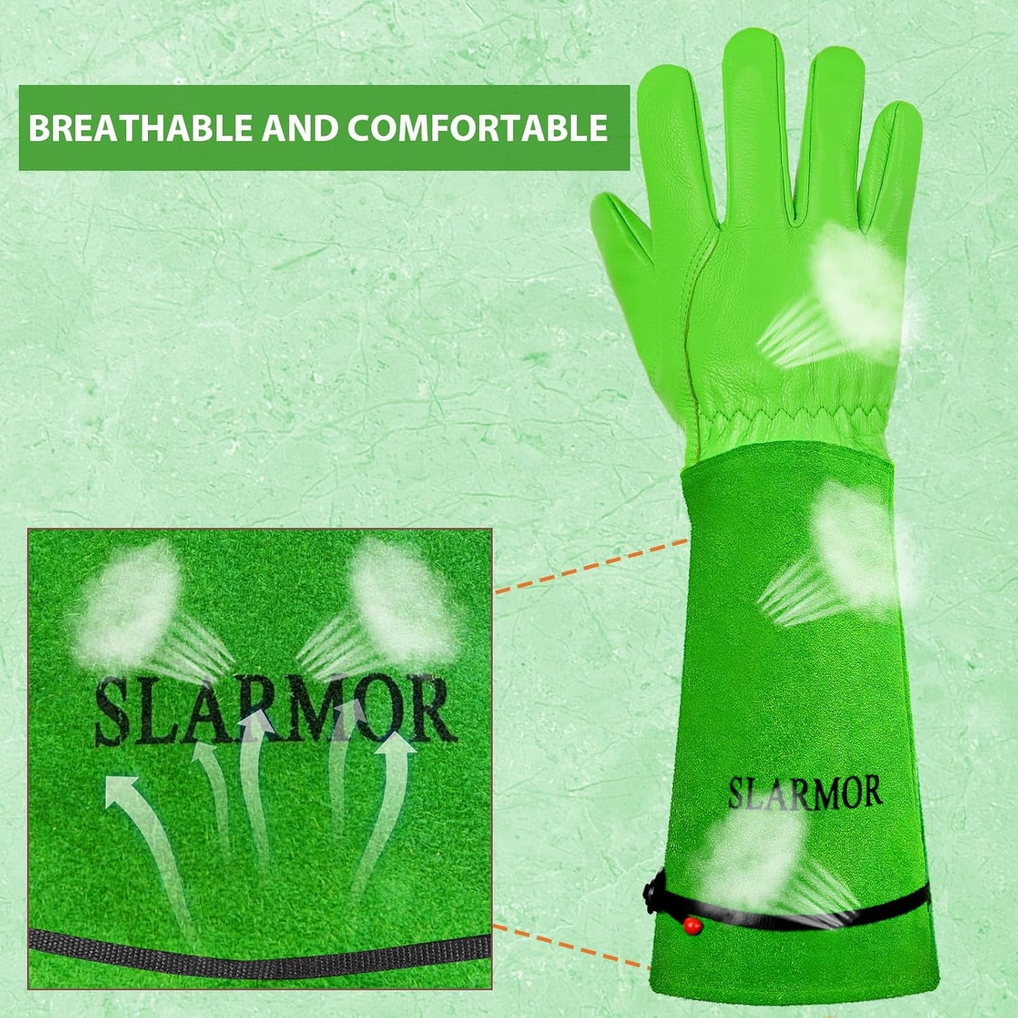 Long Gardening-Gloves Women/Men-Thorn proof Rose Pruning Heavy Duty Gauntlet-S