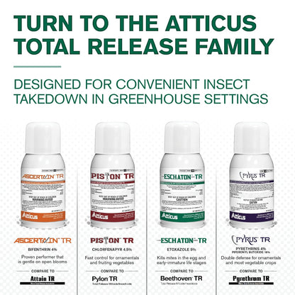Atticus Eschaton TR Greenhouse Fogger (2oz Can) - Total Release Etoxazole Insecticide/Miticide - Kills Mites and Suppresses Whiteflies (12 Pack)
