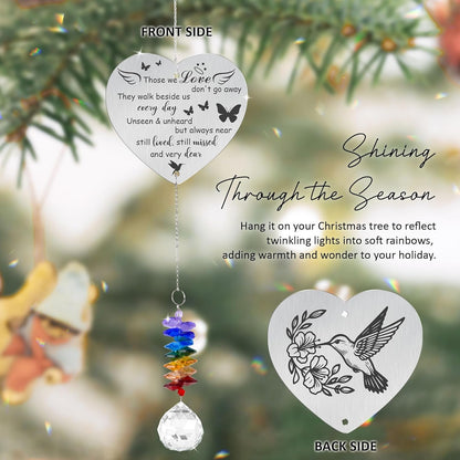 Memorial Suncatcher Ornament - Those we Love Don't go Away - Sympathy Gift for Loss of Loved One - Crystal Rainbow Maker - Bereavement Hanging Crystal Decor - Loss of Mom Dad Friend Pet