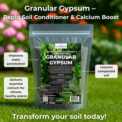 Gypsum for Soil - Calcium for Plants - Gypsum Fertilizer for Gardening, Lawn & Vegetables - Calcium for Garden (4 qts. - 8 lbs.)