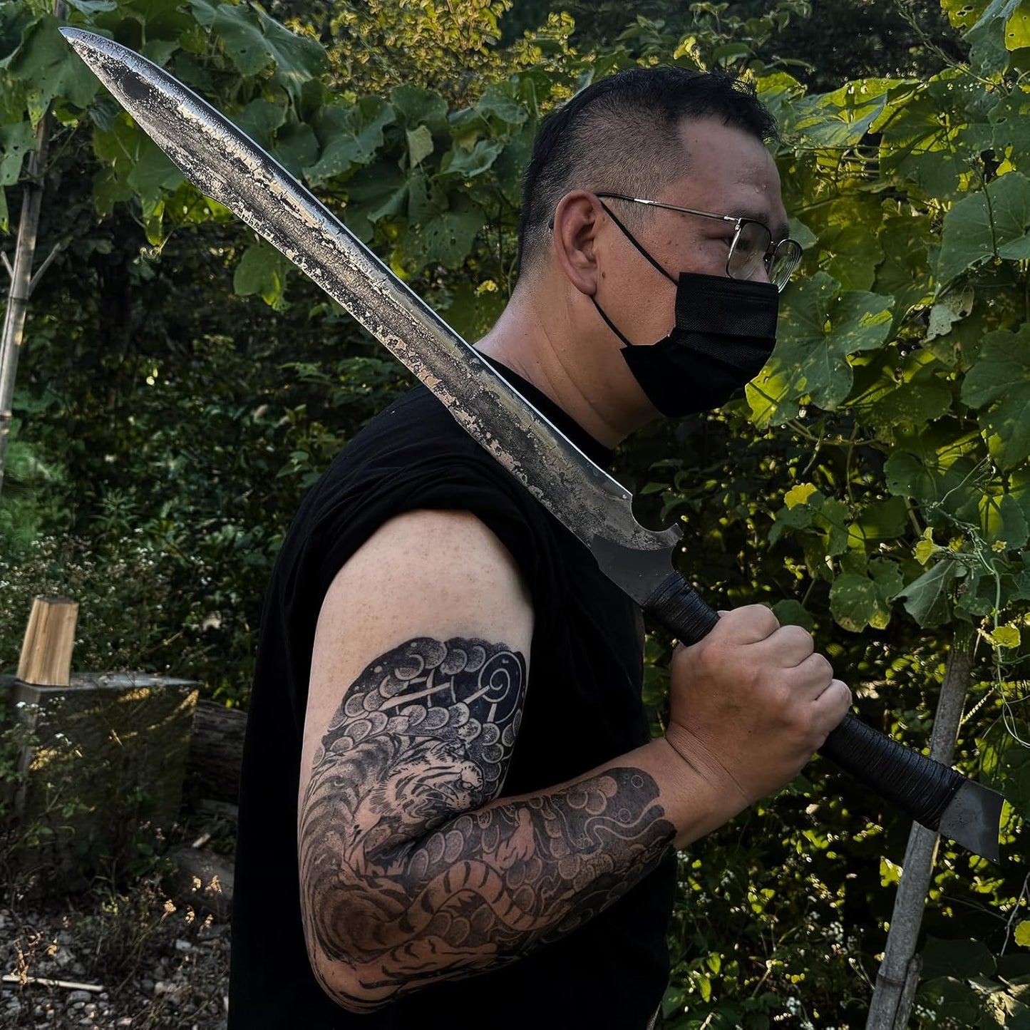 High Manganese Steel Blade Machete for Cutting Trees Heavy Duty Full Tang Outdoor Survival Hunting Tactical Sword