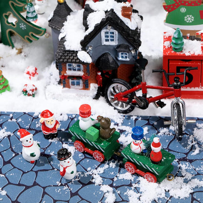 Marspark Christmas Village Accessories 5 x 50 Inch Christmas Miniature Road Village Street Mat Xmas Snow Street Decorations for Little Landscape(White Gravel Road Style)