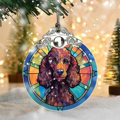 Christmas Ornament, Poodle Christmas Decor, Poodle Ornaments for Christmas Tree, Stained Glass Ornament, Poodle Gifts, Holiday Decorations and Xmas Gifts Ideas