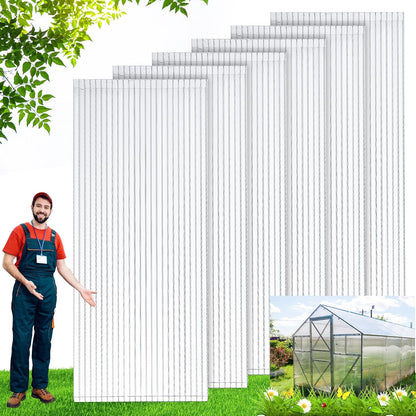 Tatuo 6 Pack 6' X 2' X 0.24'' Polycarbonate Greenhouse Panels Polycarbonate Sheets Twin-Wall Roof Panels Waterproof UV Protected Clear Corrugated Plastic Roofing for Greenhouse Replacement