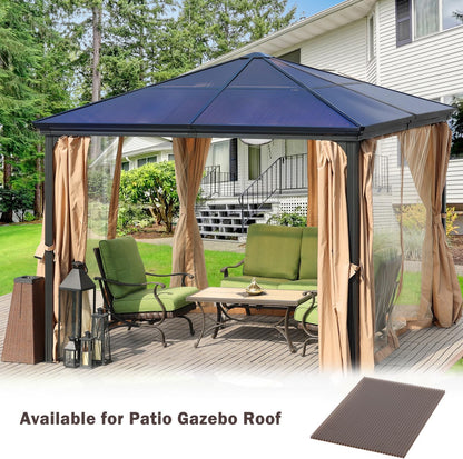 BPS 6Pcs 62'' (W) x 28'' (L) x 0.2'' Polycarbonate Panels, Waterproof UV Protected Reinforced Sheets, Outdoor Greenhouse and Gazebo Covering, Twin-Wall Bronze Sheets