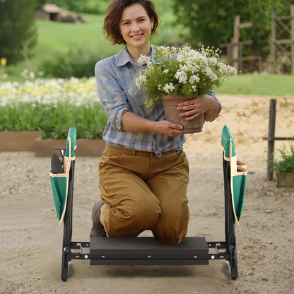 VEVOR Garden Kneeler and Seat, 330 lbs Load Capacity, 8" EVA Wide Pad, Foldable Garden Stool