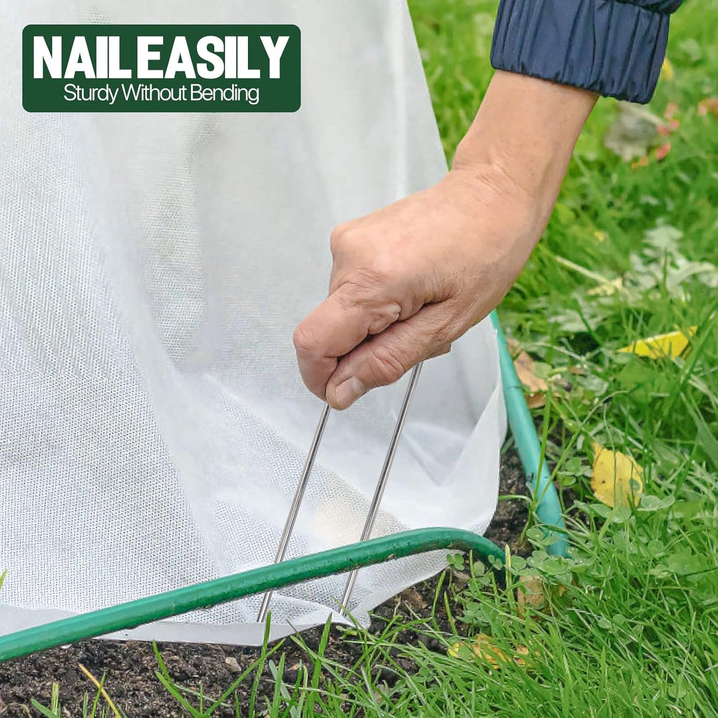 Landscape Staples 6 Inch 60 Pack 11 Gauge, Garden Staples Galvanized Landscape Pins Anti-Rust Landscape Fabric Stakes for Securing Irrigation Tubing, Fence, Weed Barrier, Ground Cover