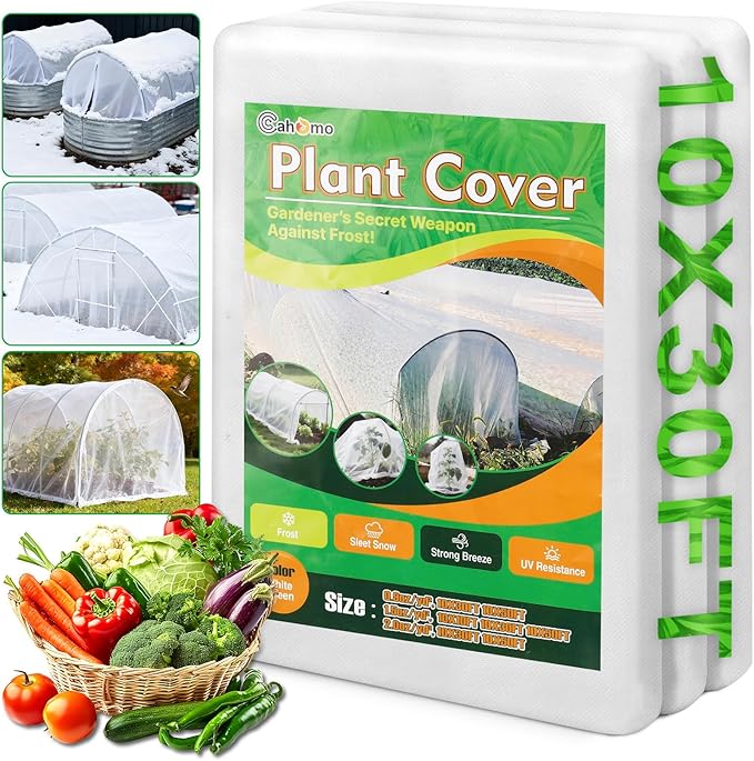 White Plant Covers Freeze Protection, 10 x 30 ft - 1.5 oz/yd² Frost Cloths for Outdoor Plants, Tree Covers Freeze Protection, Winter Garden Blanket, Sun Cover for Plants for Greenhouse, Vegetables