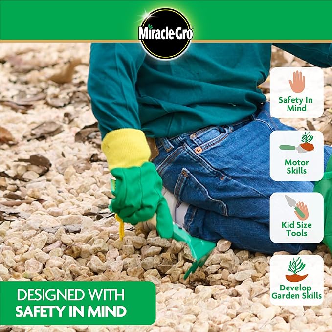 Miracle-GRO Kids Gardening Set 9 Piece Garden Tool Set with Toolbox for Hours of Fun Activities in The Garden. A Great Gift for Boys & Girls. Ages 3+